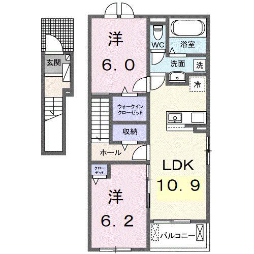 ＪＲ宇都宮線 白岡駅 徒歩23分 2階建 新築(2LDK/2階)の間取り写真