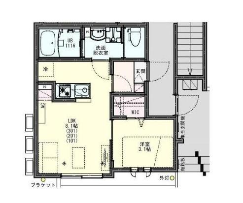 KLEIS西大宮II(1LDK/1階)の間取り写真
