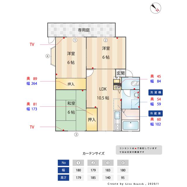 ハーミテッジ多賀 (3LDK/1階)の間取り写真