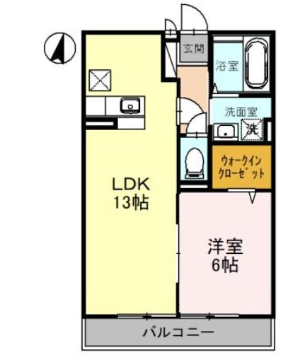 ヴィルヌープ(1LDK/1階)の間取り写真