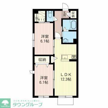 マーサ日野本町(2LDK/1階)の間取り写真