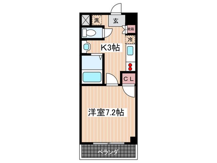 S・Yビル(1K/2階)の間取り写真