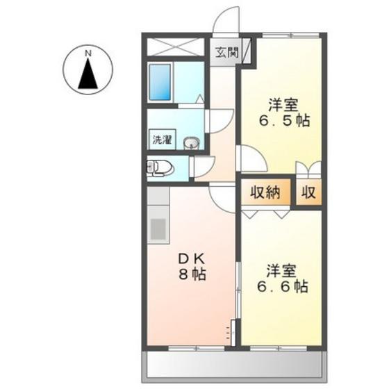 ミレニアム福田(2DK/3階)の間取り写真