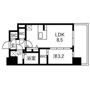 エスリードレジデンス ザ・グラン都島ノア(1LDK/2階)の間取り写真