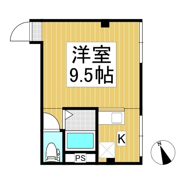 しなの鉄道 上田駅 徒歩6分 3階建 築40年(1K/2階)の間取り写真