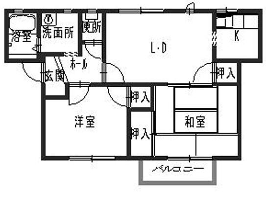 フレグランス今市(2LDK/2階)の間取り写真