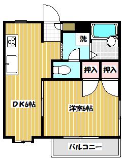 グリーンヒルMIYUKI(1DK/1階)の間取り写真