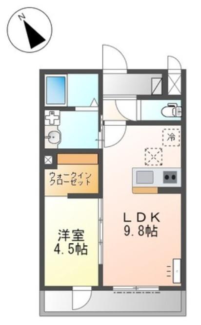 フォルトゥーナ(1LDK/1階)の間取り写真