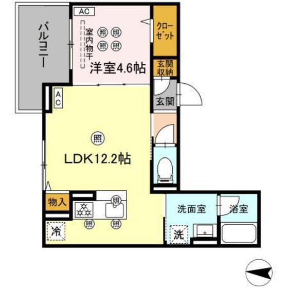 COLERMO江波二本松(1LDK/3階)の間取り写真