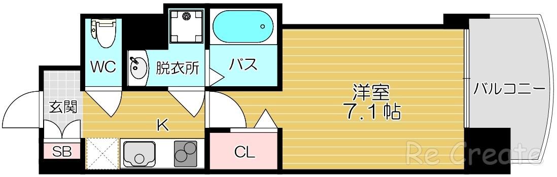 セレニテ日本橋プリエ(1K/9階)の間取り写真