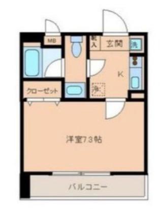 第16川崎ビル(1K/5階)の間取り写真