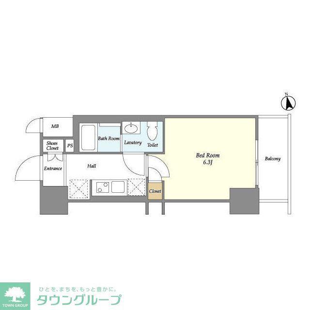 ビエント横濱鶴見(1K/4階)の間取り写真