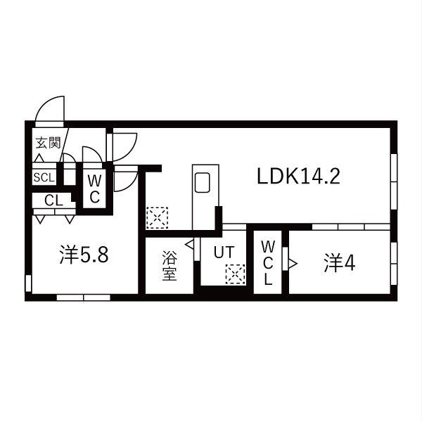 LAND TOYOHIRA(2LDK/2階)の間取り写真
