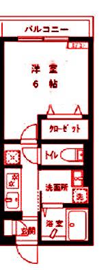 フォーチュンVII(1K/2階)の間取り写真