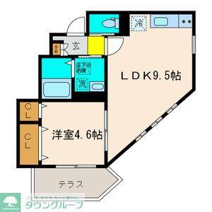 ピオニー綾瀬(1LDK/1階)の間取り写真