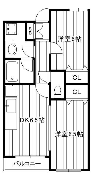 ガレリア大松(2DK/1階)の間取り写真