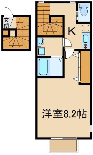 キャメル東村山(1K/1階)の間取り写真