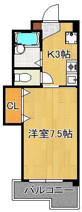 アビタシオン柳町(1K/2階)の間取り写真