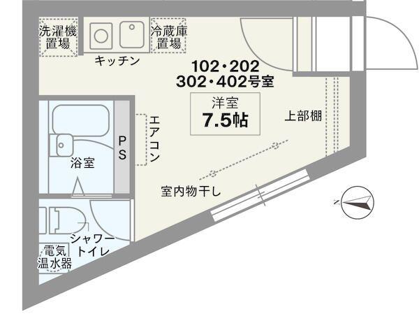 COCOFLAT田端III(ワンルーム/2階)の間取り写真