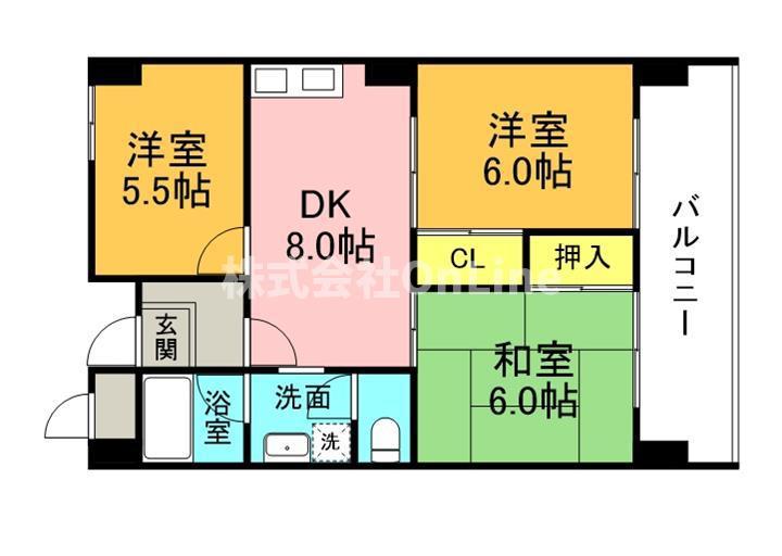 ジュネスニッコー(3DK/3階)の間取り写真