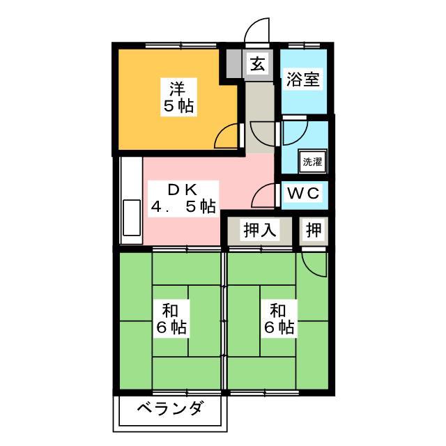 ハイツ堀口(3DK/1階)の間取り写真