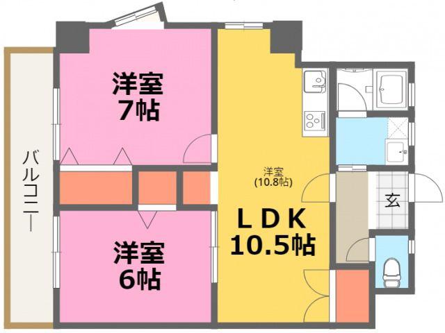 第4共立ビル(2LDK/5階)の間取り写真