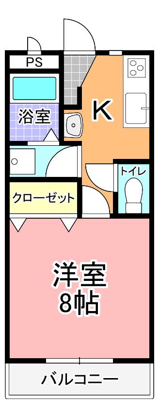 土田アパート(1K/2階)の間取り写真