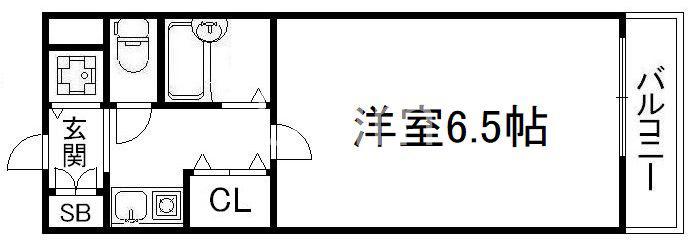 リーガル京都河原町III(1K/5階)の間取り写真