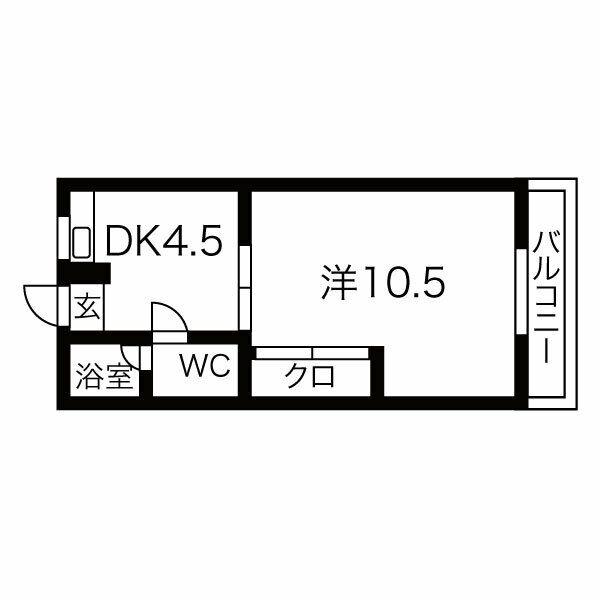 エクセル今里(1DK/3階)の間取り写真