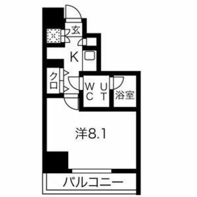 スパシエフェリーチェ川崎(1K/5階)の間取り写真