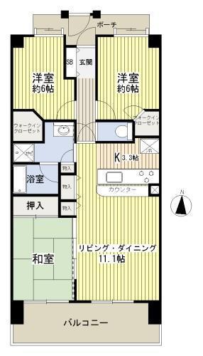 コスモシティ東京イースト(3LDK/10階)の間取り写真