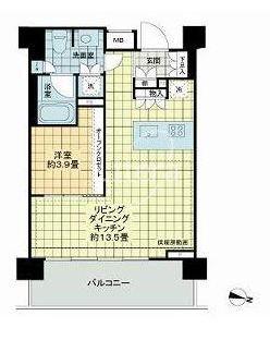 イクサージュ目黒(1LDK/7階)の間取り写真