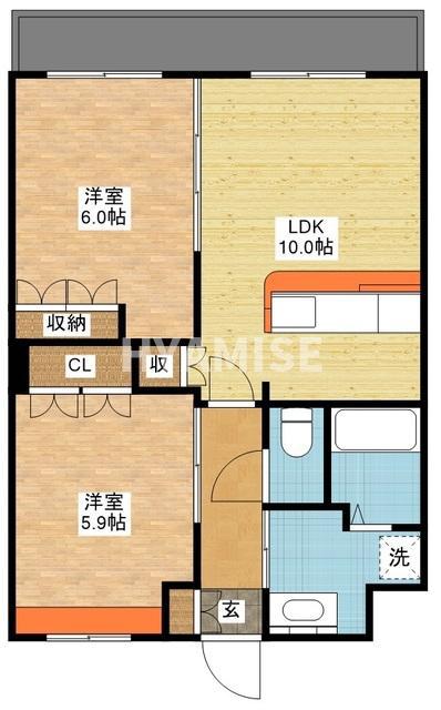 BELL DIA(2LDK/2階)の間取り写真