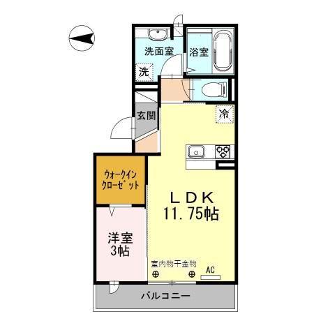 OTTS K2(1LDK/3階)の間取り写真