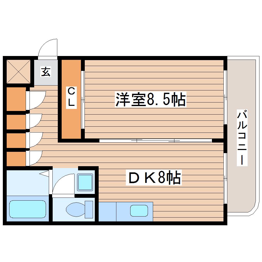サンシャイン高砂駅前(1DK/2階)の間取り写真