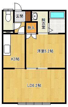 コーポかわしま(1LDK/1階)の間取り写真