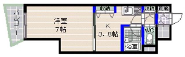 タワーTORIKAI(1K/4階)の間取り写真