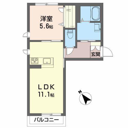 アステールA(1LDK/2階)の間取り写真