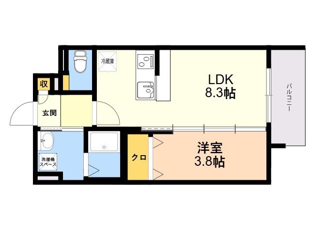 ROBOT HOME箱崎宮前2(1LDK/1階)の間取り写真