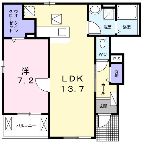 プレミアムII(1LDK/1階)の間取り写真
