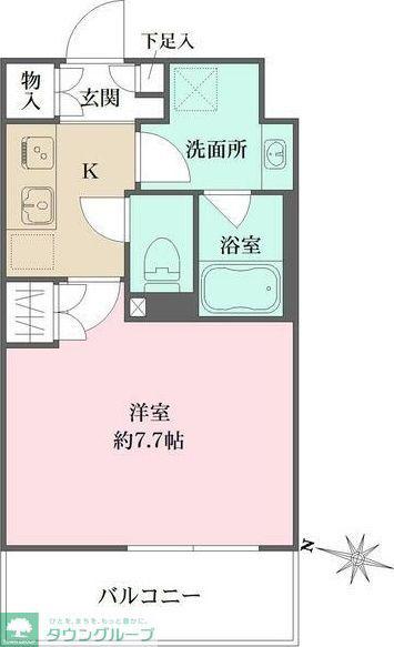 プライムアーバン菊川(1K/6階)の間取り写真