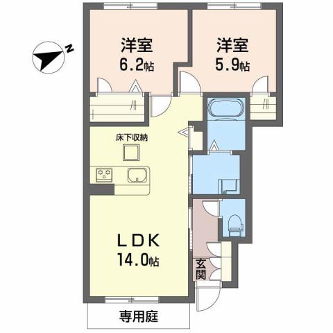 SERENA GARDEN(2LDK/1階)の間取り写真