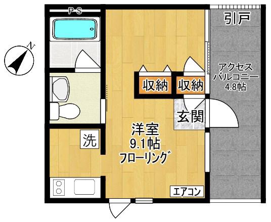サザンテラス(ワンルーム/1階)の間取り写真
