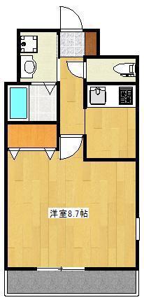 クロノス29新町(1K/3階)の間取り写真
