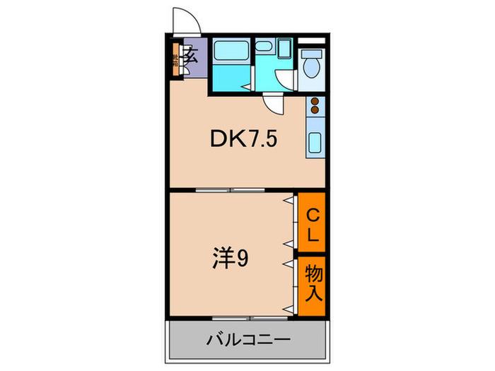 レオパレスヴィラMN-1(1DK/3階)の間取り写真