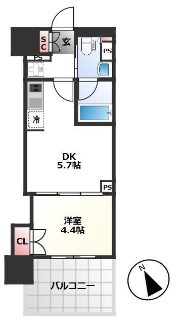ONE ROOF RESIDENCE 西日暮里(1DK/8階)の間取り写真