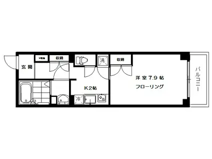 クレストヒルズ恵比寿(1K/5階)の間取り写真