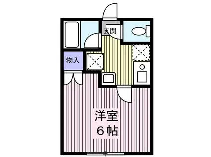 キュービック(1K/2階)の間取り写真