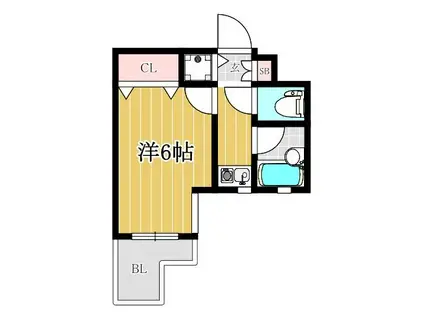 ダイナコート大博通(1K/10階)の間取り写真