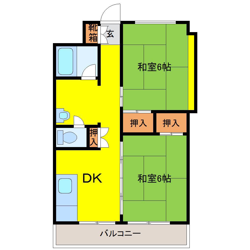 中村ビル(2DK/4階)の間取り写真